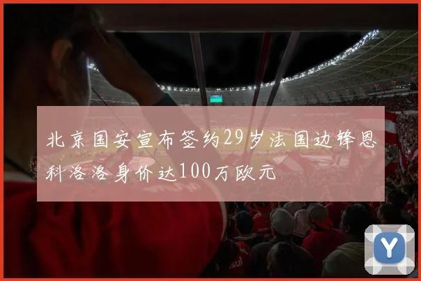 北京国安宣布签约29岁法国边锋恩科洛洛身价达100万欧元